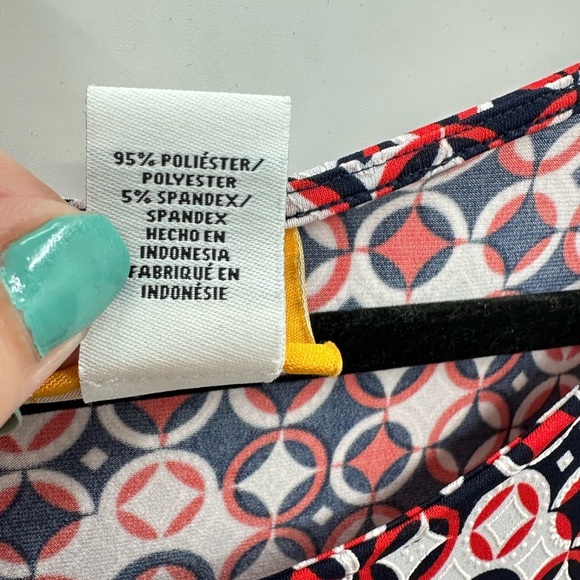 RUBY RD Red-Black bell sleeve plus size polyester stretch coastal grandma top 2X - Picture 7 of 11